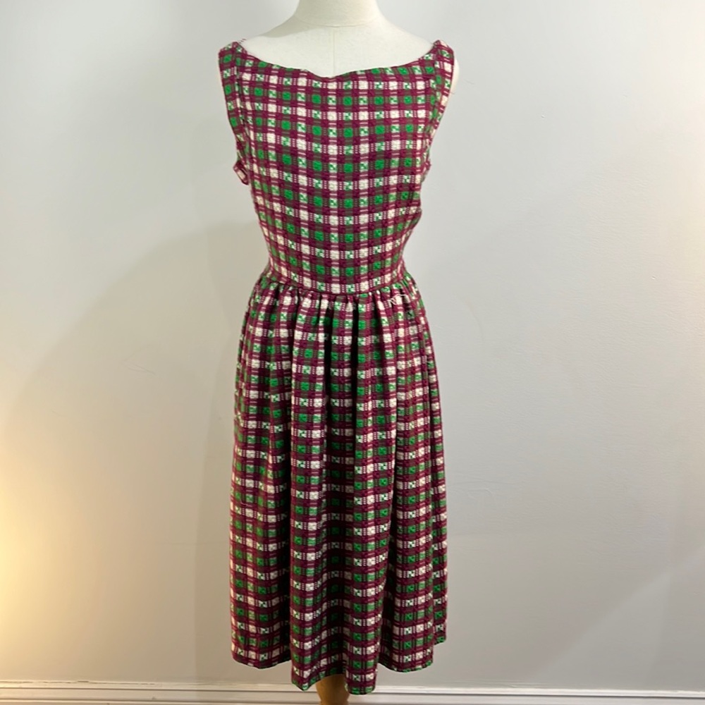 Anthropologie Saint Geraldine Purple Green Gingham Plaid Dress Size Large - Picture 4 of 15